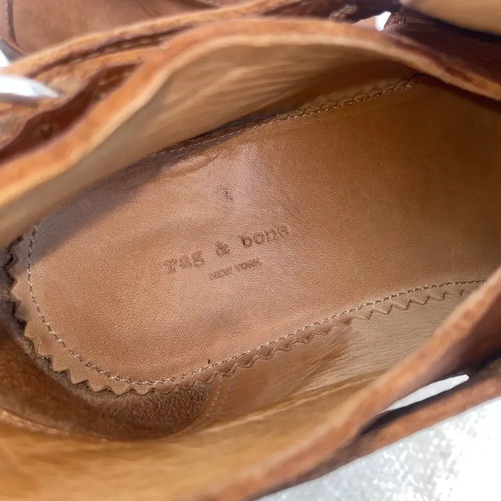 Rag & Bone Harrow Suede Leather Ankle Boots in Camel 6.5